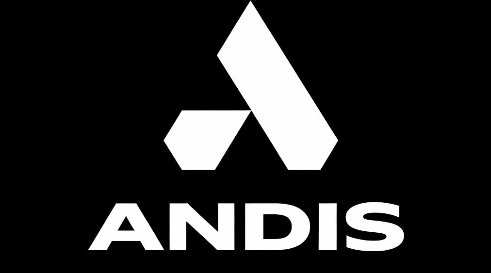Andis logo on a black background