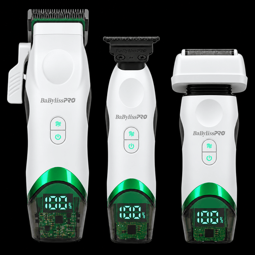 BaBylissPRO x Tomb45 Limited Edition white clipper, trimmer and double-foil shaver set