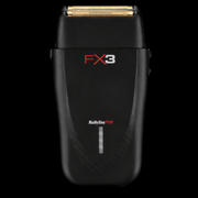 Black electric shaver with 'FX3' and 'BaBylissPRO' branding on a white background