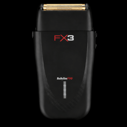 Black electric shaver with 'FX3' and 'BaBylissPRO' branding on a white background