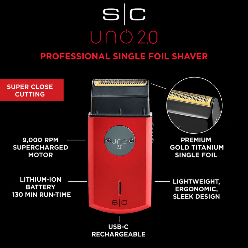 StyleCraft Uno 2.0 Professional Single Foil Shaver Red