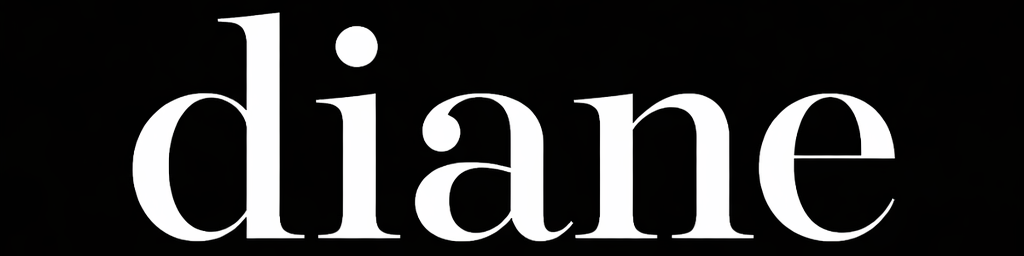 Diane barber and salon essential logo in white