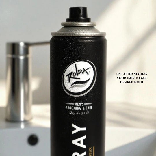 Rolda Extra Strong Hold Hair Spray application demonstration