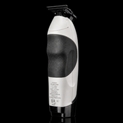 BaBylissPRO x Tomb45 Cordless T-Blade Trimmer Outliner White FXT45TWH right side profile showing embossed T45 rubber grip