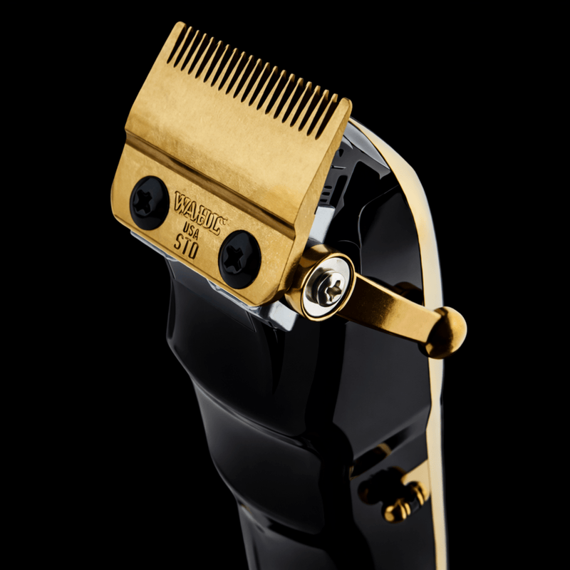 Wahl Gold and black hair clipper on a black background Primos Barber Supplys