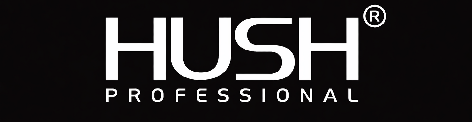 Hush Professional logo on a black background