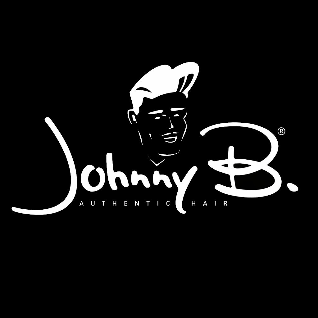 Logo of Johnny B. Authentic Hair on a black background