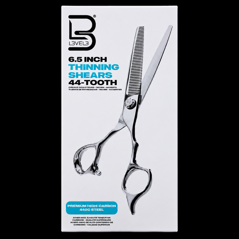 L3VEL3 Premium High-Carbon 440C 44-Tooth Thinning Shears - 6.5"