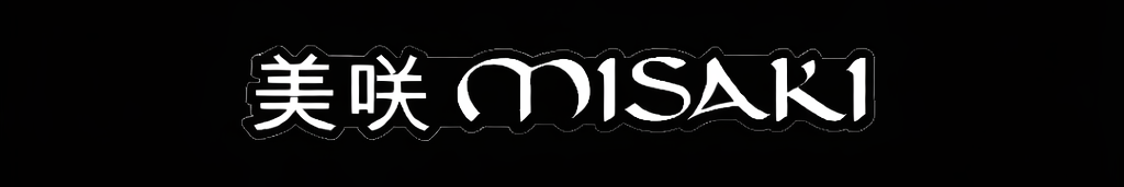 Black background with white text 'MISAKI' and Chinese characters