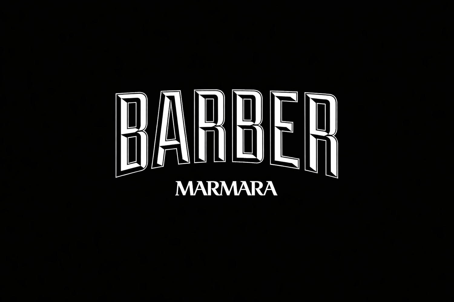 Black background with 'BARBER MARMARA' text in white