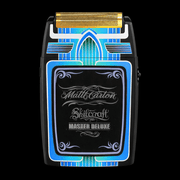 Shillocraft Master Deluxe electric shaver with decorative design on a black background. Primos Barber Supply