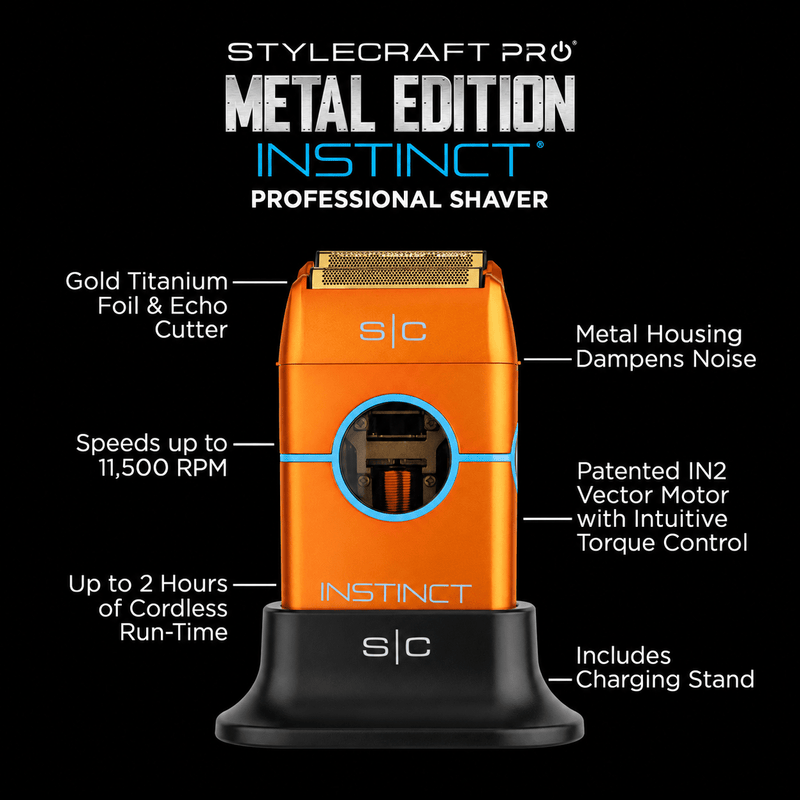 StyleCraft Instinct Metal Edition Shaver – Orange (PRE-ORDER)