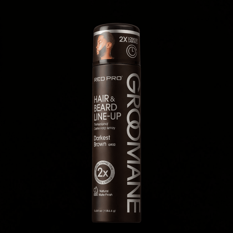 Groomane Hair & Beard Line-Up can on a black background