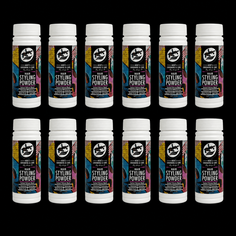 Rolda Styling Powder 12 Pack Matte Finish Hair Styling Powder Available at Primos Barber Supply