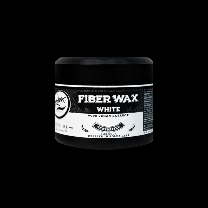 Rolda White Fiber Wax front view jar on black background