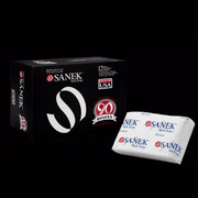 Sanek neck strips packaging with a black background