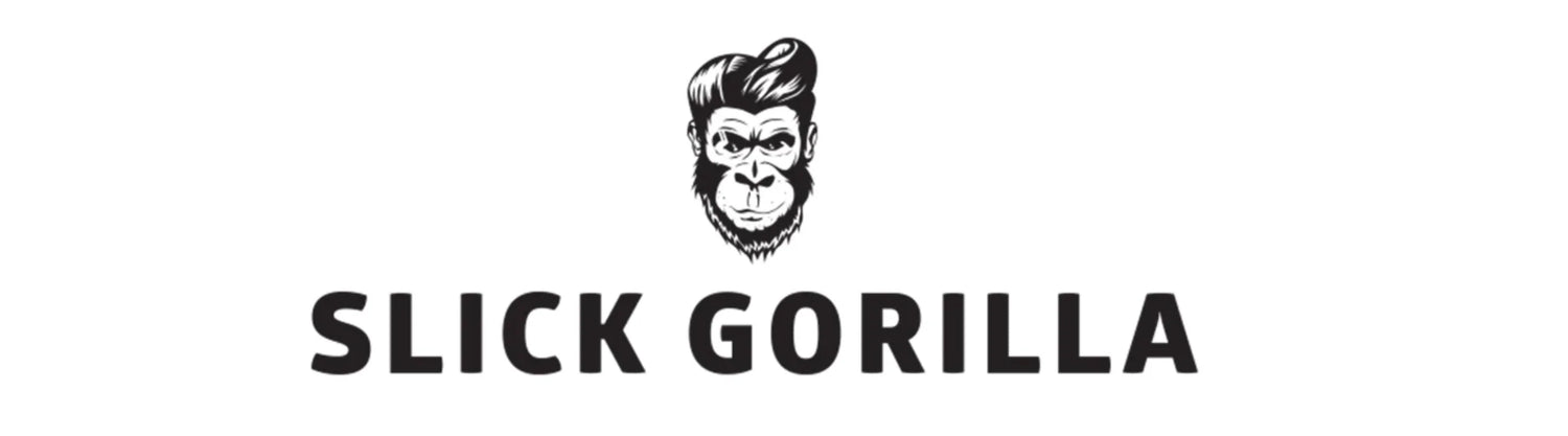 Logo of Slick Gorilla with a stylized gorilla face on a white background Primos Barber Supply