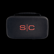 StyleCraft compact barber travel case black frontview red logo
