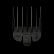 Black Wahl hair clipper comb on a white background