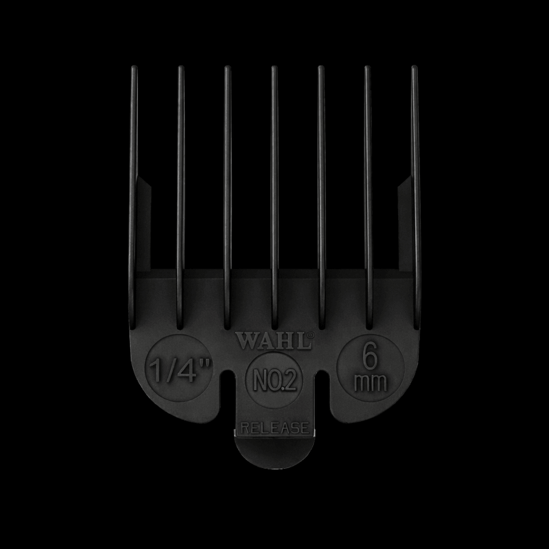 Black Wahl hair clipper comb on a white background