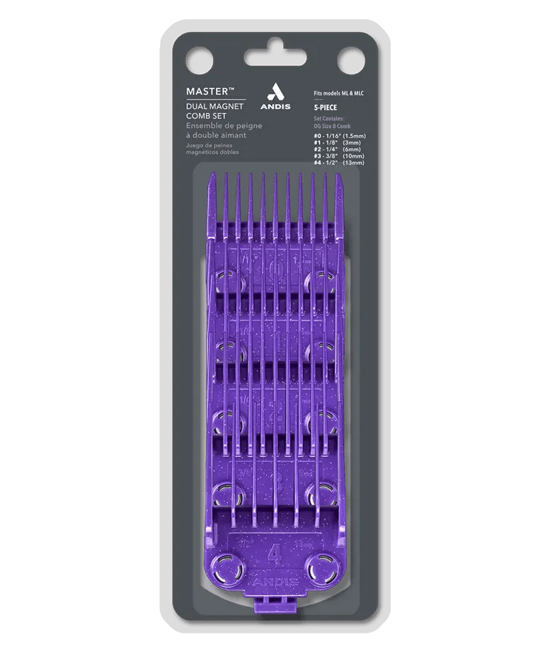 Andis Dual Magnet Comb 5-Piece Set – retail packaging front view