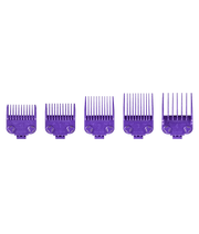 Andis Dual Magnet Comb 5-Piece Set – straight front view of five magnetic attachment combs
