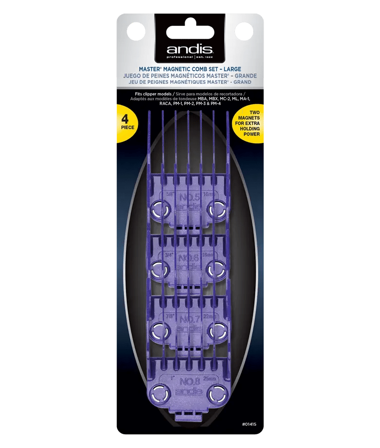 Andis Dual Magnet Comb Large 4-Piece Set – retail packaging front view