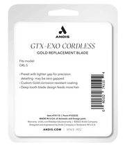 Andis GTX-Z Gold Deep Tooth Replacement Blade – packaging with product details