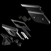 Exploded view of the Andis LYNC GTX-Z Deep Tooth Trimmer Blade #564396 showing blade, cutter, magnets and screws