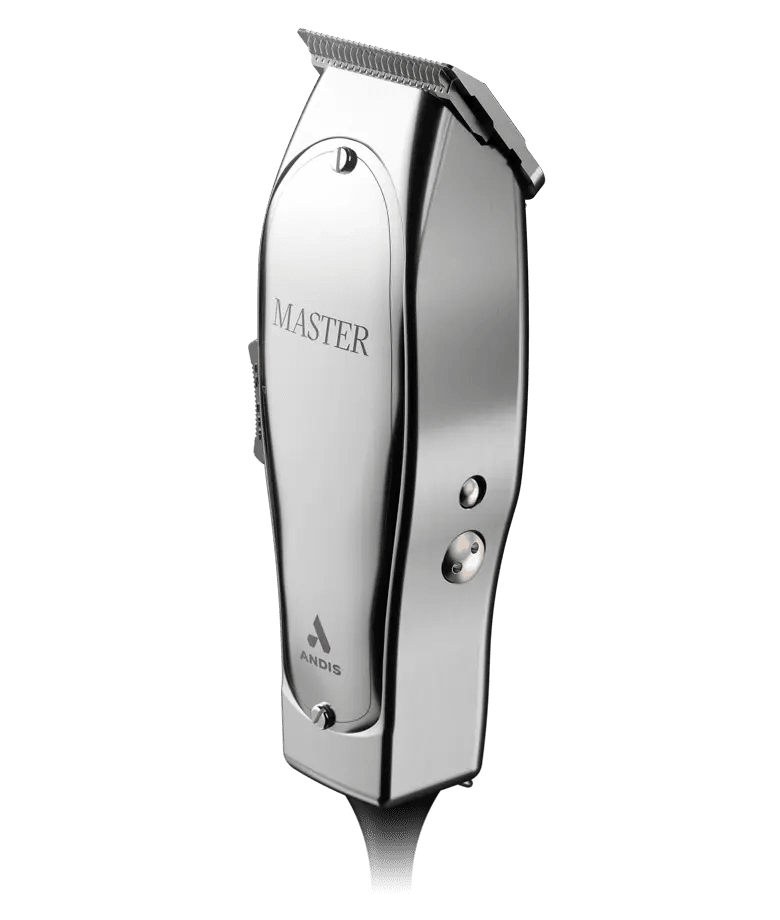 Andis Master Clipper – silver adjustable blade angle view