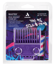 Andis Master Dual Magnet Comb Set – retail packaging colorful design