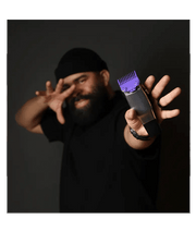 Andis Master Dual Magnet Comb Set – purple size 0 guard in use on clipper