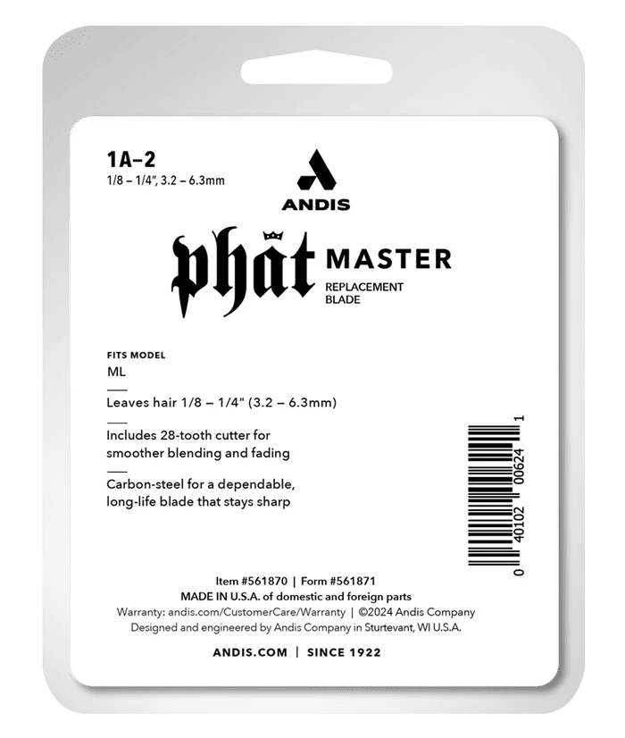 Andis Phat Master Replacement Blade – packaging with product details