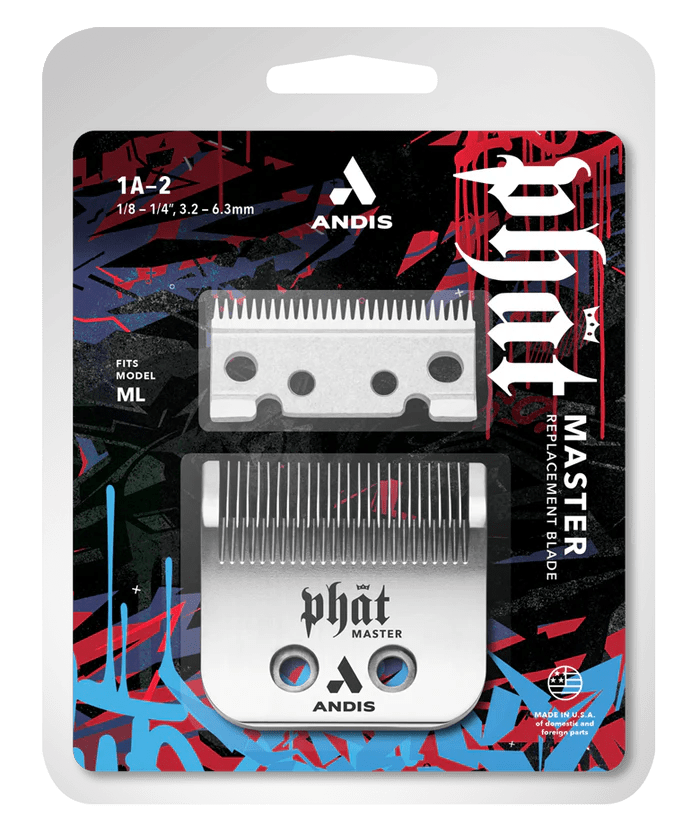 Andis Phat Master Replacement Blade – size 1a+2 packaging with colorful design