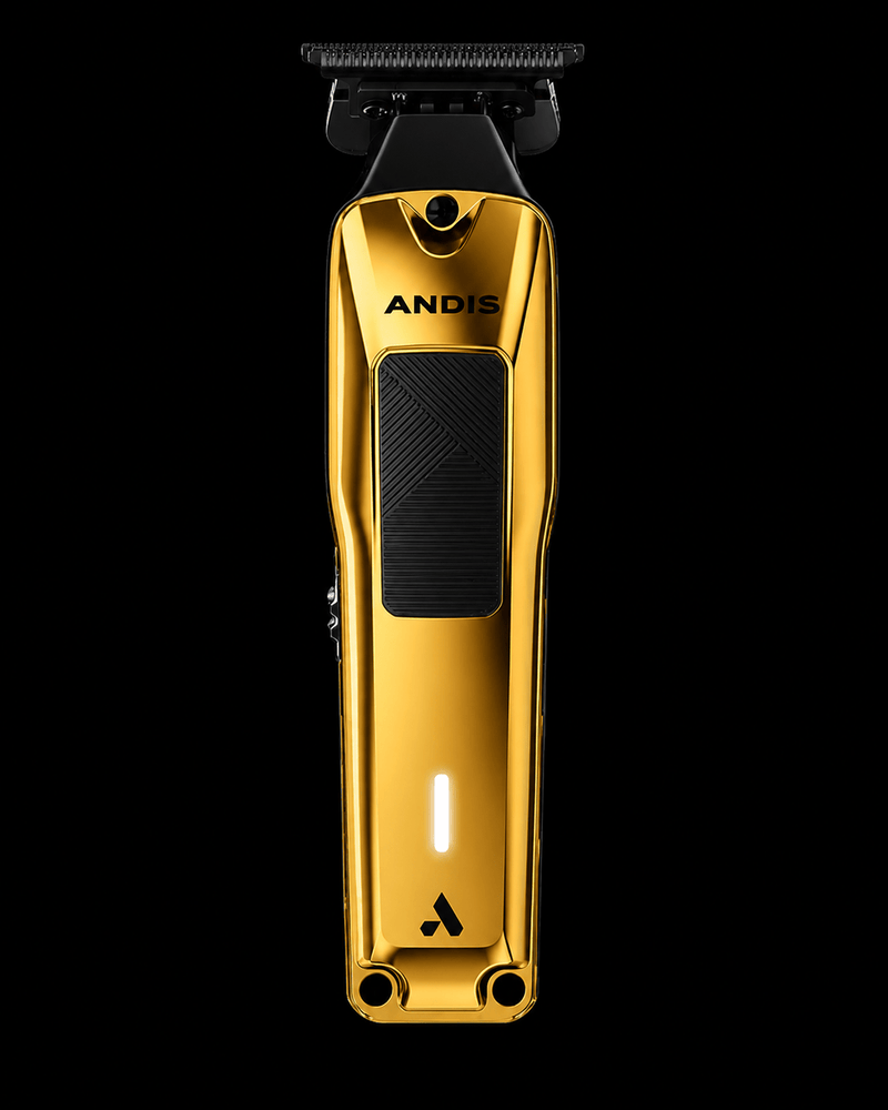 Andis Phenom Brushless Motor Trimmer – gold cordless professional trimmer front view