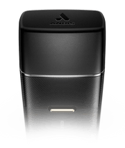 Andis ProFoil Plus II Shaver – angled view black body gold foils professional barber tool