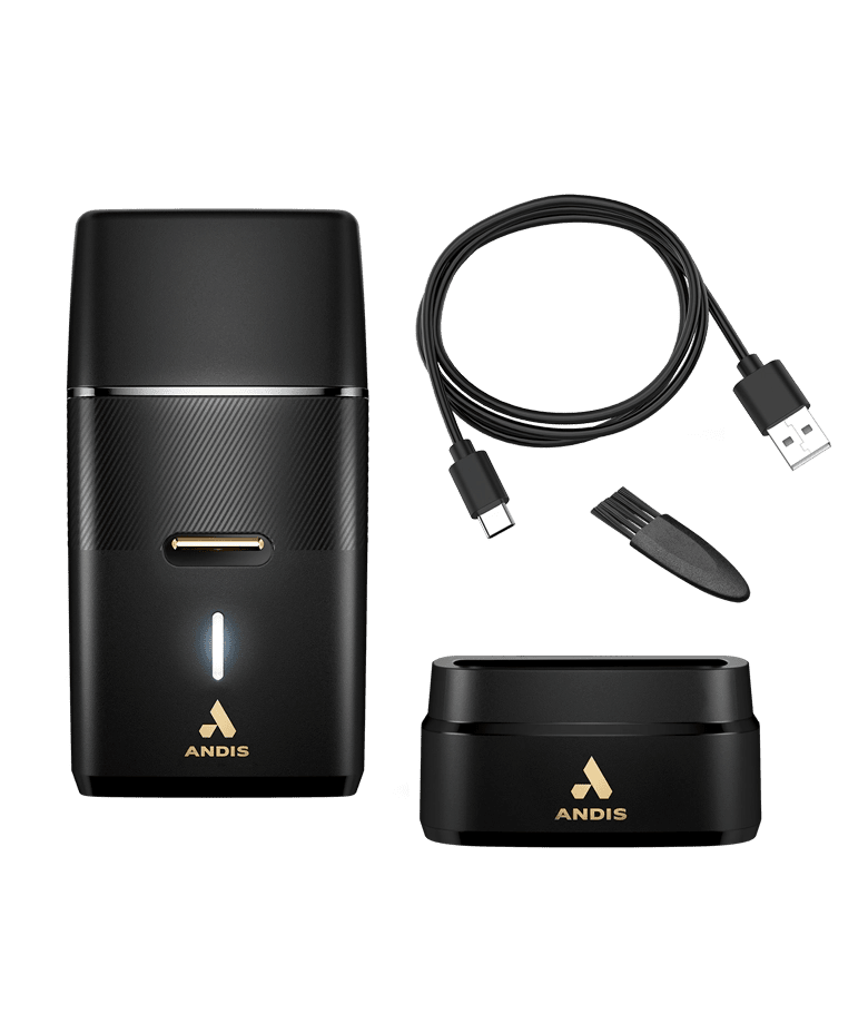 Andis ProFoil Plus II Shaver – kit with charging stand cable and accessories
