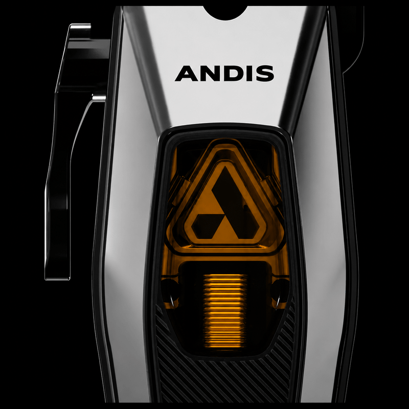 Andis RECON Clipper – black chrome cordless clipper front view