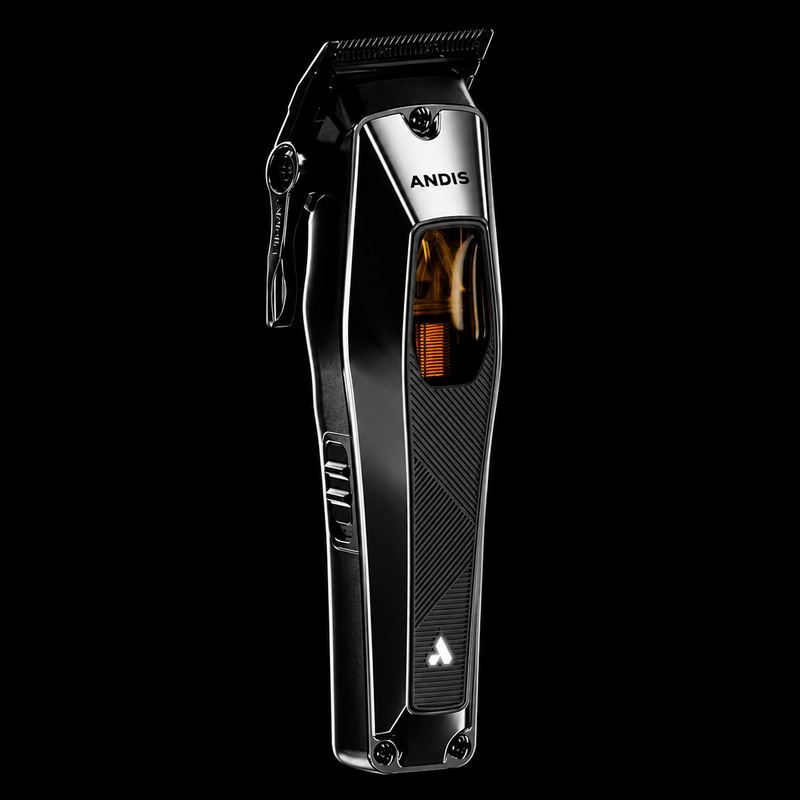 Andis RECON Clipper – gold housing cordless clipper on black background