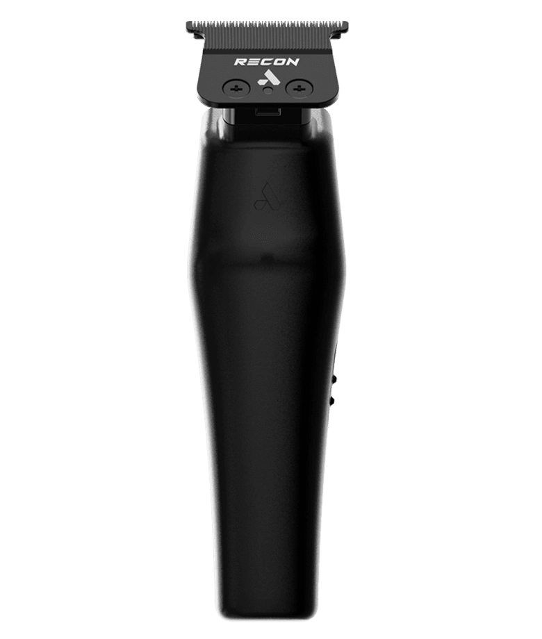Andis reCON cordless trimmer back view with slim grip design for control and all day barber use