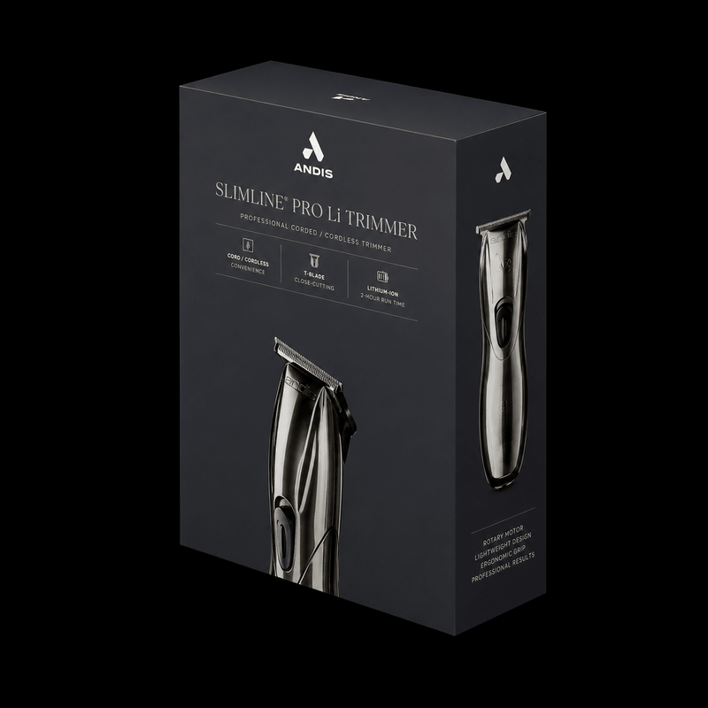 Andis Slimline Pro Li Trimmer – product box on black background
