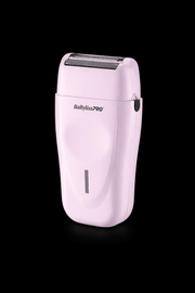 Pink electric shaver with 'BabylissPro' branding on a black background