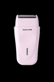 Pink electric shaver with 'BabylissPRO' branding on a black background