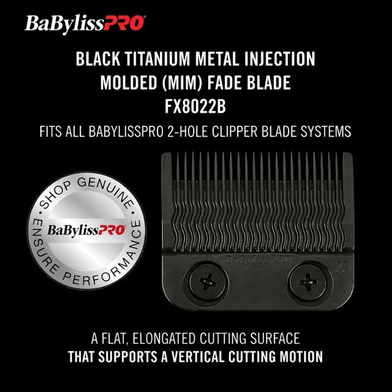 BaBylissPRO Black Titanium MIM Precision Fade Blade FX8022B retail box