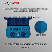 BaBylissPRO Blue DLC Titanium Standard Tooth T-Blade