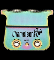 BaBylissPRO ChameleonFX Deep Tooth T-Blade FX707C2 – rainbow gradient blade on black background