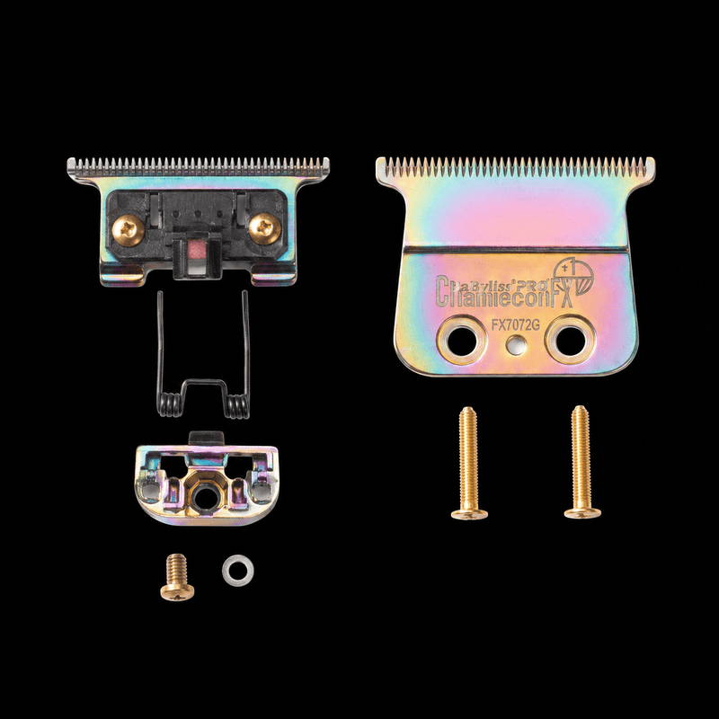 BaBylissPRO ChameleonFX Deep Tooth T-Blade FX707C2 – full blade set parts on black background