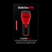 BaByliss PRO COREFX Limited Edition Double-Foil Shaver Red FX75FS2RD - Limited Edition retail packaging front