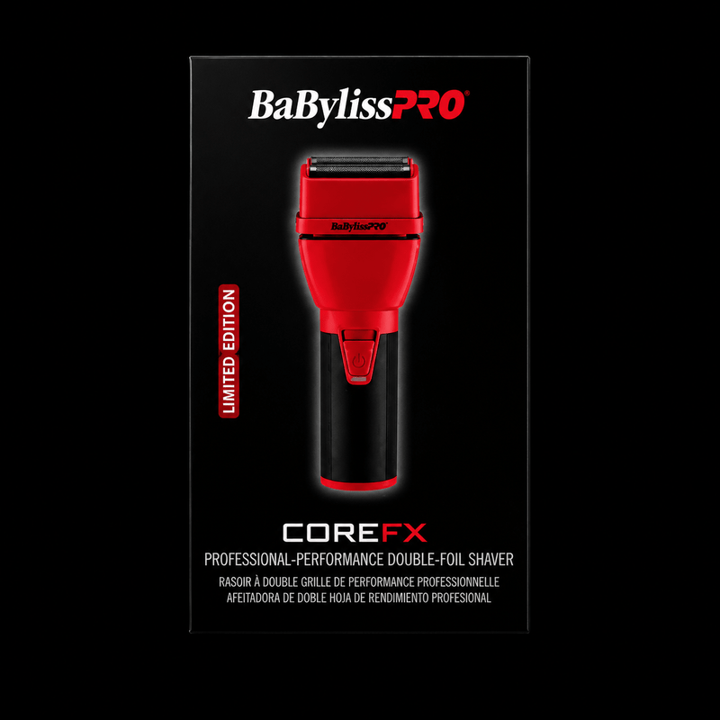 BaByliss PRO COREFX Limited Edition Double-Foil Shaver Red FX75FS2RD - Limited Edition retail packaging front