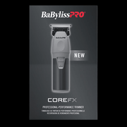 BaBylissPRO CORE FX trimmer packaging on a black background